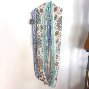 JJill colorful infinity scarf with fringe